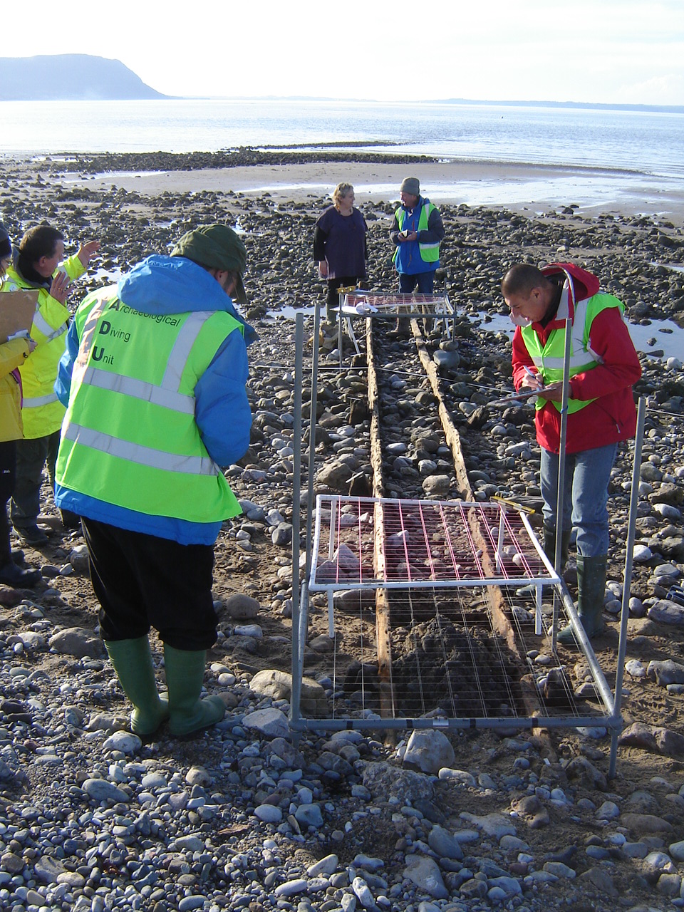 Volunteers from the Ships' Timbers Maritime Museum carying out Planning Frame exercises.